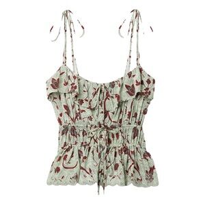 Ulla Johnson Floral Print Ruffle Top